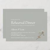 Green Minimal Hand Press Probe Dinner I Einladung (Vorne/Hinten)