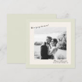 Green Minimal Photo Wedding Save the Date Einladung (Vorne/Hinten)