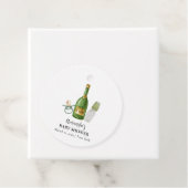 Green Minimal Poppin Champagner Flaschen Babydusch Geschenkanhänger (Beispiel)
