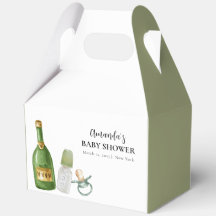 Green Minimal Poppin Champagner Flaschen Babydusch