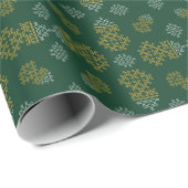 Green Minimal Tamil Kolam Pongal Design Geschenkpapier (Rolleneckpunkt)