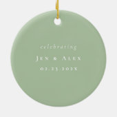 Green Minimal Wedding Weihnachtsschmuck (Hinten)