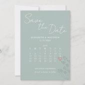 Green Minimalist Chic Save The Date (Vorderseite)