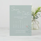 Green Minimalist Chic Save The Date (Stehend Vorderseite)