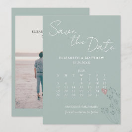Green Minimalist Chic Save The Date