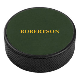 Green minimalist custom name  eishockey puck