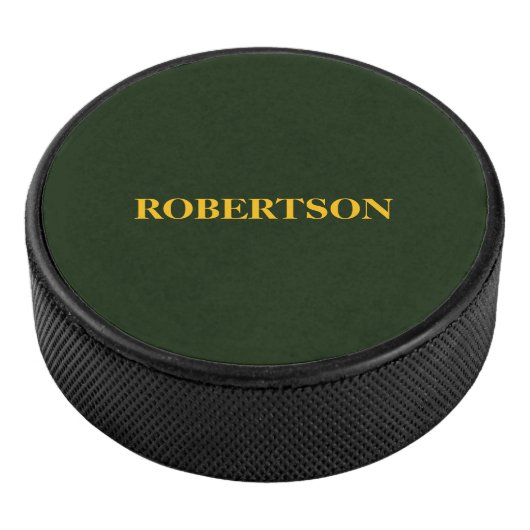 Green minimalist custom name  eishockey puck (3/4)