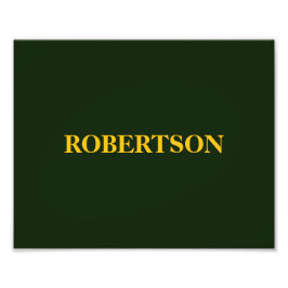 Green minimalist custom name  fotodruck