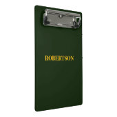 Green minimalist custom name  mini klemmbrett (Schrägansicht)