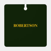 Green minimalist custom name  ornament aus metall (Vorderseite)