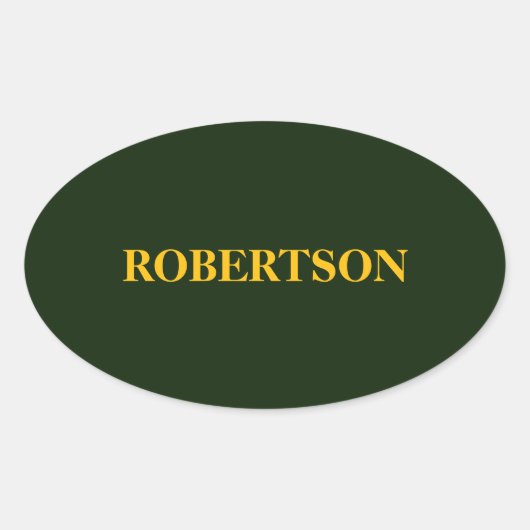 Green minimalist custom name  ovaler aufkleber (Vorderseite)