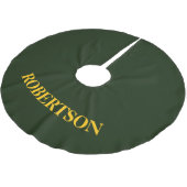 Green minimalist custom name  polyester weihnachtsbaumdecke (Schrägansicht)