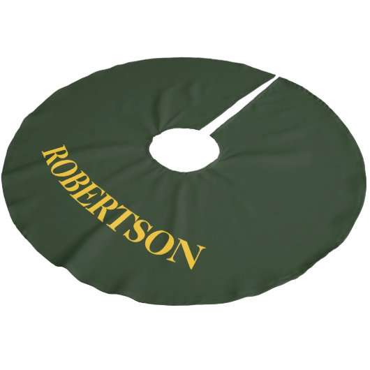 Green minimalist custom name  polyester weihnachtsbaumdecke (Schrägansicht)