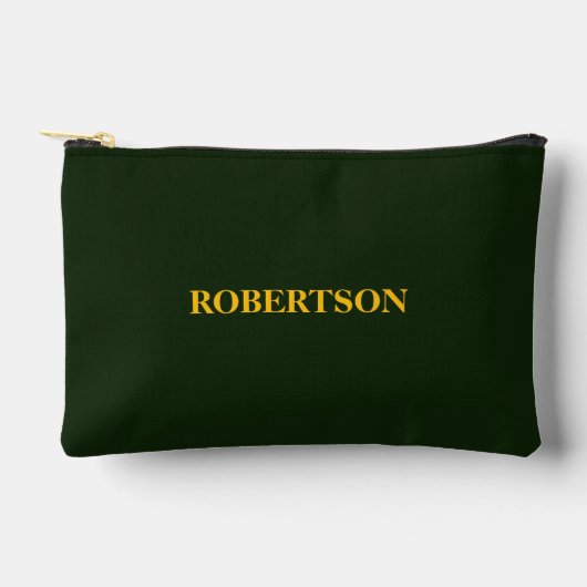 Green minimalist custom name  zubehörtasche (Vorderseite)