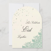 Green Minimalist elegant Eid Party Invitation Card Einladung (Rückseite)