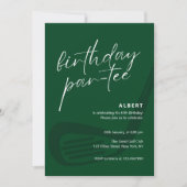 Green Minimalist Golf Birthday Partee Einladung (Vorderseite)