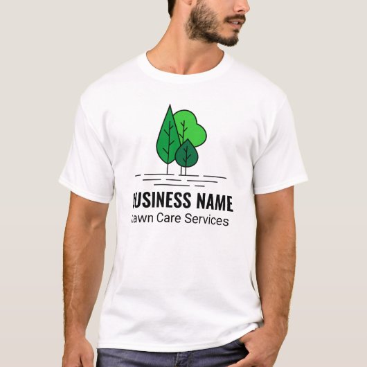 Green Minimalist Tree Landscaping Lawn Care T-Shirt (Vorderseite)