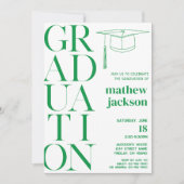 Green Minimalistisch '24 Graduation Party Personal Einladung (Vorderseite)