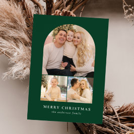 Green Minimalistisch Arch 3 Foto Feiertagskarte