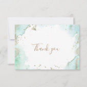 Green Minimalistisch Baby Dusche Dankeskarte (Vorderseite)