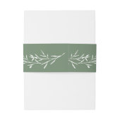 Green Minimalistisch Boho Botanic Script Monogram Einladungsbanderole (Rückseitenbeispiel)