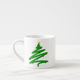 Green Minimalistisch Christmas Tree Doodle Espressotasse