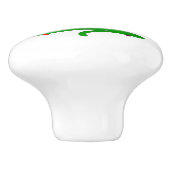 Green Minimalistisch Christmas Tree Doodle Keramikknauf (Seitenansicht)