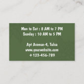 Green Minimalistisch Coffee Loyalty Card Treuekarte (Rückseite)