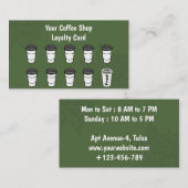 Green Minimalistisch Coffee Loyalty Card Treuekarte (Vorne/Hinten)