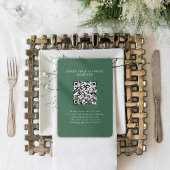 Green Minimalistisch Elegant QR Code Hochzeiten Fo Begleitkarte