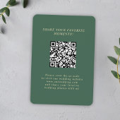 Green Minimalistisch Elegant QR Code Hochzeiten Fo Begleitkarte