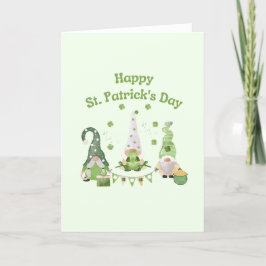 Green Minimalistisch Happy St Patrick's Day Gnomes Karte