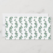 Green Minimalistisch Mistletoe Frohe Verheiratete Dankeskarte (Rückseite)