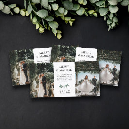 Green Minimalistisch Mistletoe Frohe Verheiratete Dankeskarte