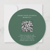 Green Minimalistisch Wedding QR Code Umschließungs Einladung (Vorderseite)