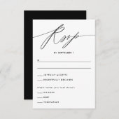 Green Minimalistische Script Response Card RSVP Karte (Vorne/Hinten)