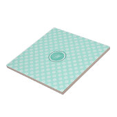 Green Mint Daisies Mit Monogramm Fliese (Seite)