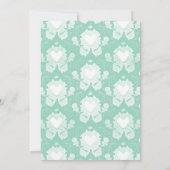 Green Mint Floral Whimsical Heart Baby Shower  Einladung (Rückseite)