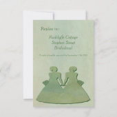 Green Mint Rustic Lesbian Wedding RSVP (Rückseite)