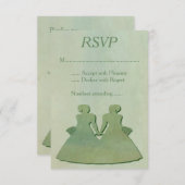 Green Mint Rustic Lesbian Wedding RSVP (Vorne/Hinten)