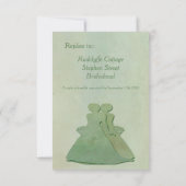 Green Mint Rustic Lesbian Wedding RSVP Karte (Rückseite)
