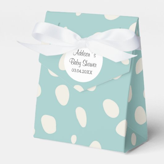 Green Mint & White Polka Dots Baby Dusche Geschenkschachtel (Vorderseite)