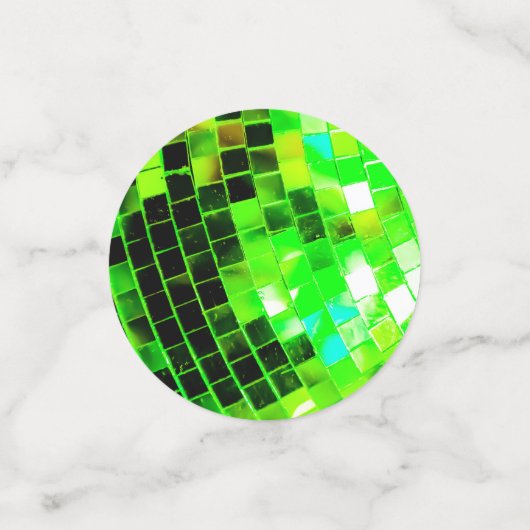 Green Mirrored Disco Ball Konfetti (Klein Vorderseite)