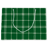 Green Mistletoe Plaid Große Geschenktüte (Vorderseite)