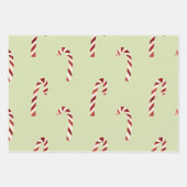Green Mistletoe Red Berries and Red Candy Canes Geschenkpapier Set (Vorderseite 3)