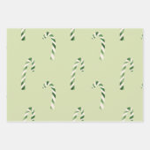 Green Mistletoe Red Berries and Red Candy Canes Geschenkpapier Set (Vorderseite 2)