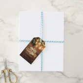 Green Mistletoe, String Lights, Holz Frohe Weihnac Geschenkanhänger (Mit Garn)