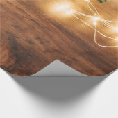 Green Mistletoe, String Lights, Weihnachten Geschenkpapier (Ecke)