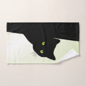 Green Mit Augen Black Cat Badhandtuch Set (Handtuch)