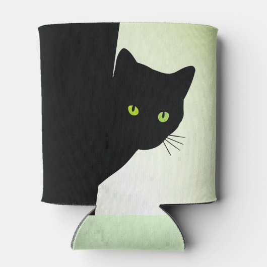 Green Mit Augen Black Cat Dosenkühler (Rückseite)